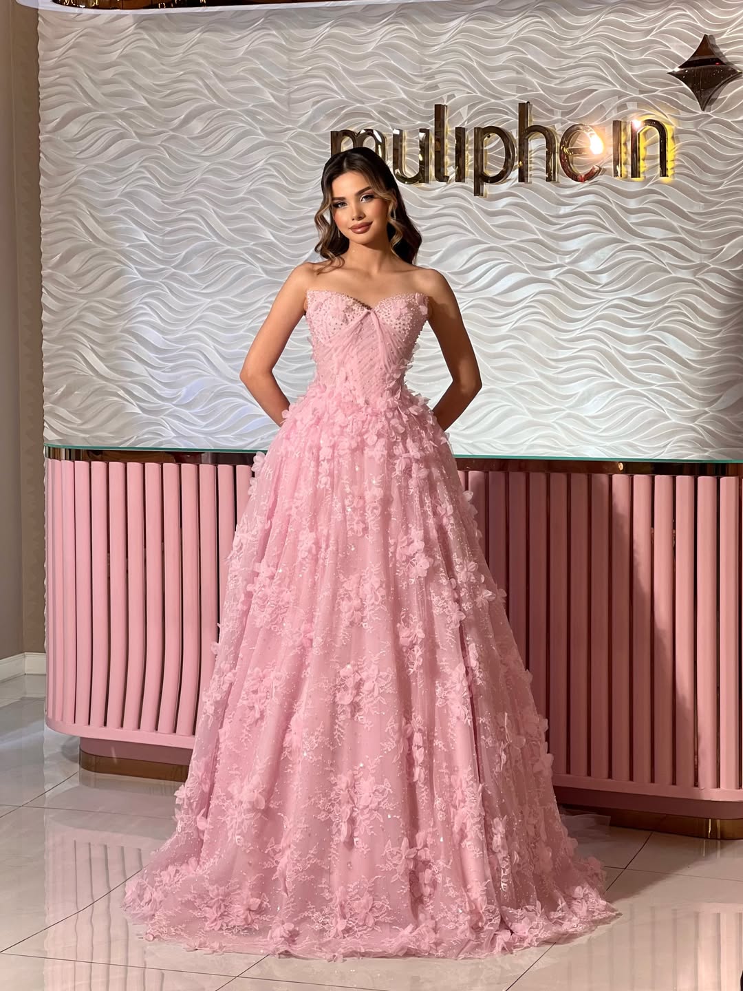 Floral A-Line Evening Dress